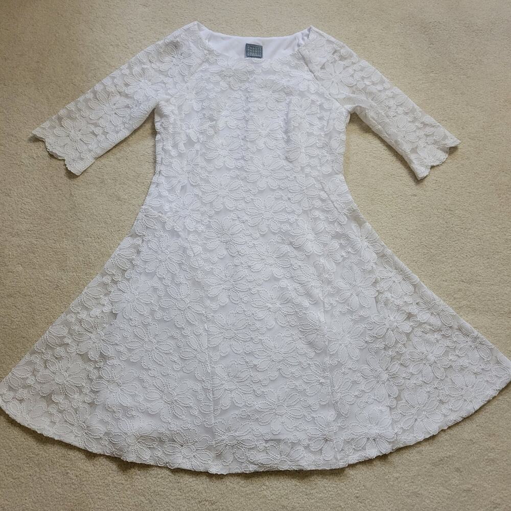EUC Rabbit Rabbit Rabbit Designs 14 Dress Pullover Fit & Flare Lace Lined - Picture 2 of 16